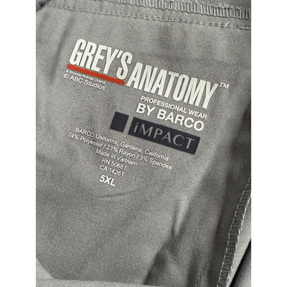 Grey’s Anatomy Impact 6 Pocket Drawstring Pants 5XL Moonstruck Gray Stretch - Picture 6 of 9